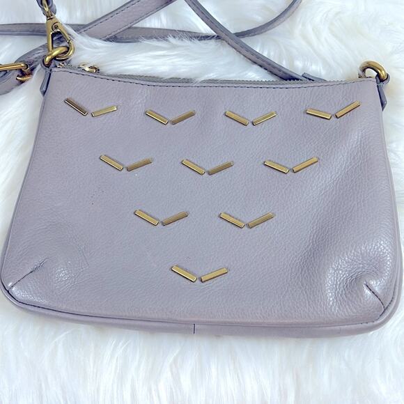 Fossil Gray Chic Slim Crossbody Leather Purse - Picture 2 of 10